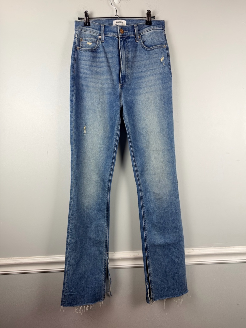 Pistola Colleen High Rise Slim Boot Jeans Split Hem size 27